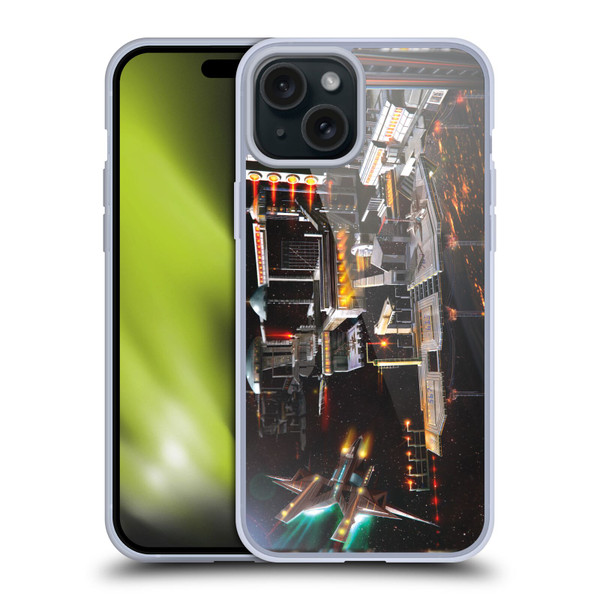Anthony Christou Art Space Station Soft Gel Case for Apple iPhone 15 Plus