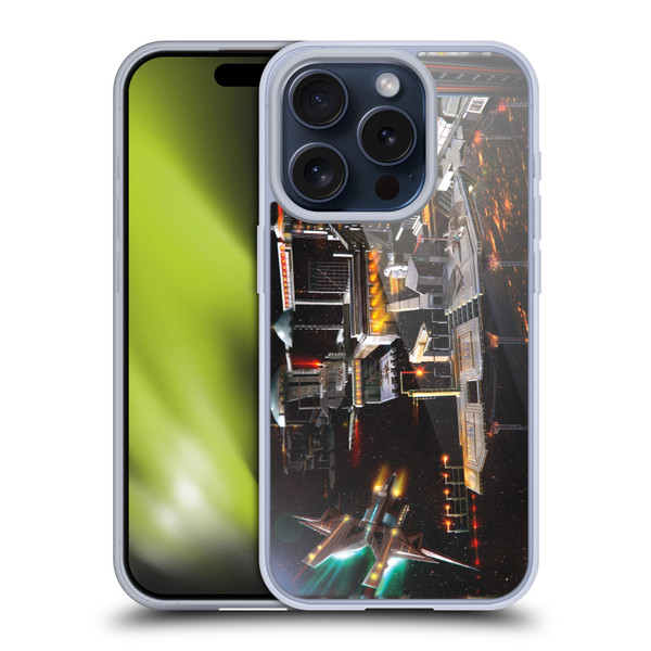 Anthony Christou Art Space Station Soft Gel Case for Apple iPhone 15 Pro