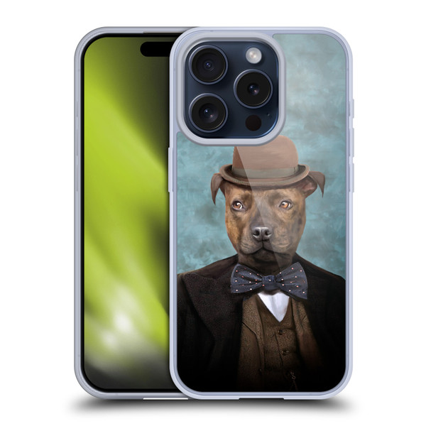 Anthony Christou Art Sir Edmund Bulldog Soft Gel Case for Apple iPhone 15 Pro