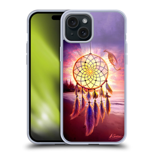 Anthony Christou Fantasy Art Beach Dragon Dream Catcher Soft Gel Case for Apple iPhone 15 Plus