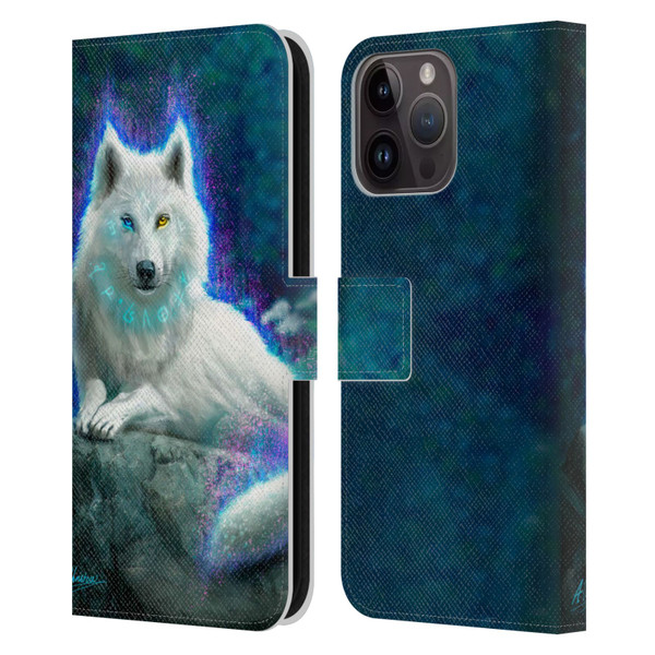 Anthony Christou Fantasy Art White Wolf Leather Book Wallet Case Cover For Apple iPhone 15 Pro Max