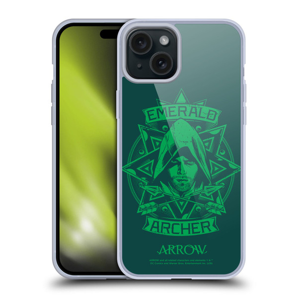 Arrow TV Series Graphics Archer Illustration Soft Gel Case for Apple iPhone 15 Plus
