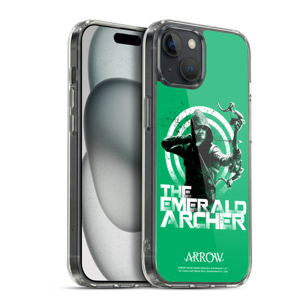 Arrow TV Series Graphics The Emerald Archer Soft Gel Case for Apple iPhone 15 Plus & MagSafe