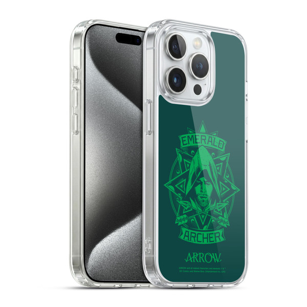 Arrow TV Series Graphics Archer Illustration Soft Gel Case for Apple iPhone 15 Pro & MagSafe