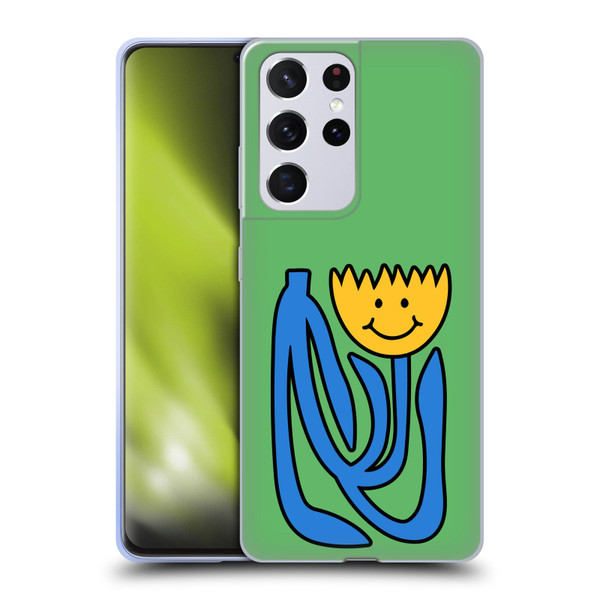 Ayeyokp Pop Flower Of Joy Green Soft Gel Case for Samsung Galaxy S21 Ultra 5G