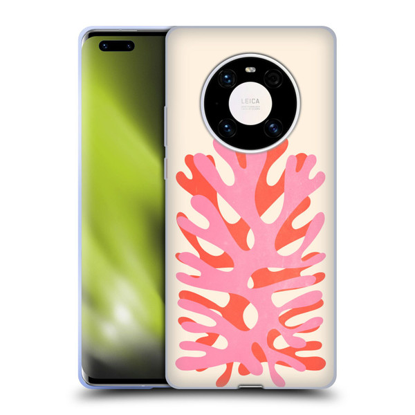 Ayeyokp Plant Pattern Two Coral Soft Gel Case for Huawei Mate 40 Pro 5G