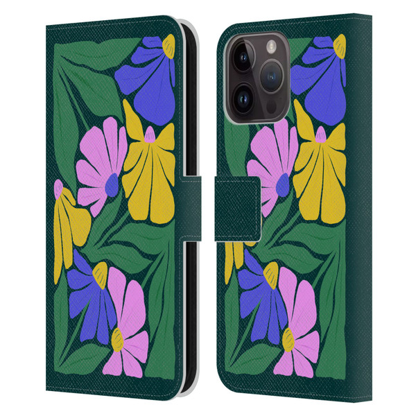Ayeyokp Plants And Flowers Summer Foliage Flowers Matisse Leather Book Wallet Case Cover For Apple iPhone 15 Pro Max