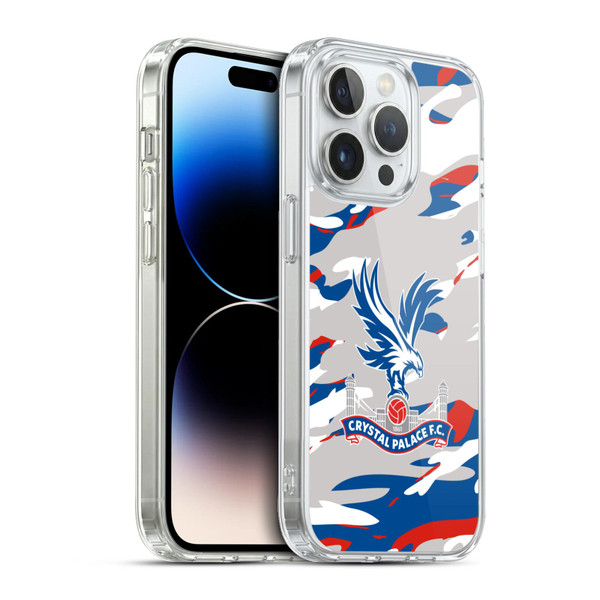 Crystal Palace FC Crest Camouflage Soft Gel Case for Apple iPhone 13 Pro & MagSafe