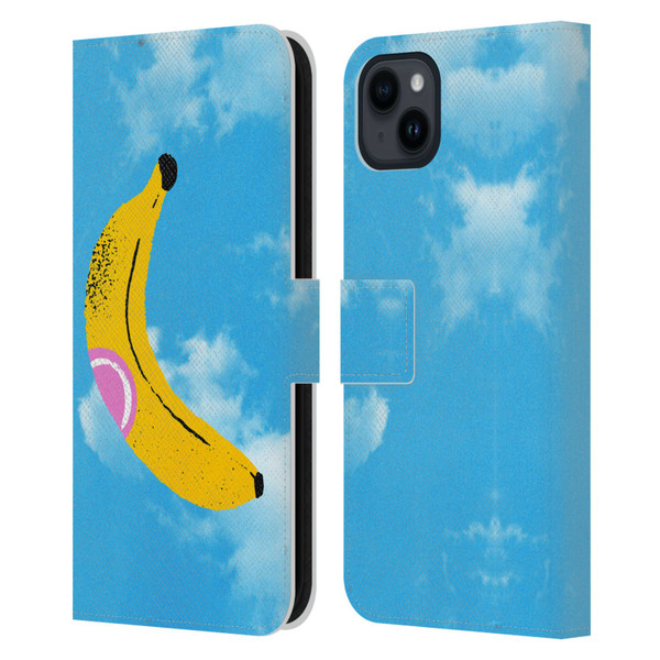 Ayeyokp Pop Banana Pop Art Sky Leather Book Wallet Case Cover For Apple iPhone 15 Plus