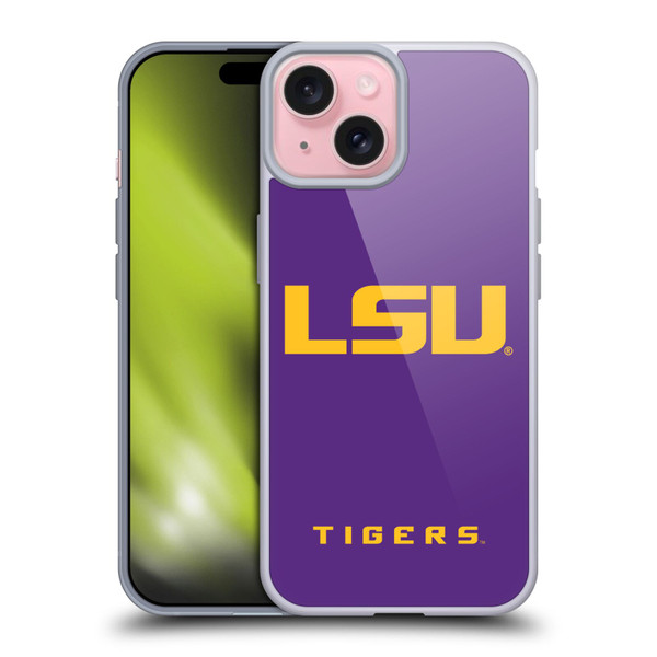 Louisiana State University LSU Louisiana State University Plain Soft Gel Case for Apple iPhone 15