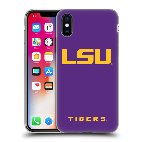 Louisiana State University LSU Louisiana State University Plain Soft Gel Case for Apple iPhone X / iPhone XS