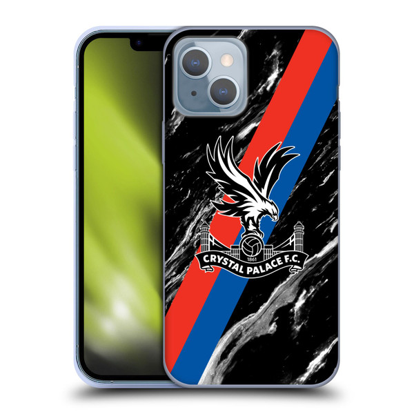 Crystal Palace FC Crest Black Marble Soft Gel Case for Apple iPhone 14