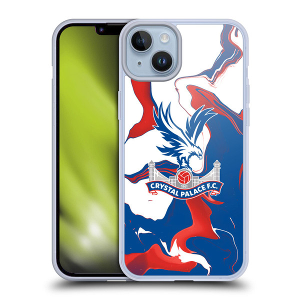 Crystal Palace FC Crest Marble Soft Gel Case for Apple iPhone 14 Plus & MagSafe