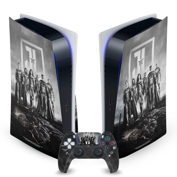 Zack Snyder's Justice League Snyder Cut Character Art Group Logo Vinyl Sticker Skin Decal Cover for Sony PS5 Disc Edition Bundle