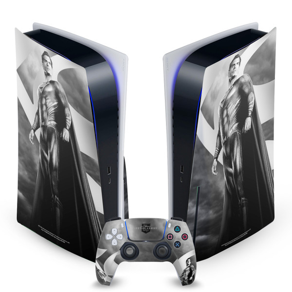 Zack Snyder's Justice League Snyder Cut Character Art Superman Vinyl Sticker Skin Decal Cover for Sony PS5 Disc Edition Bundle