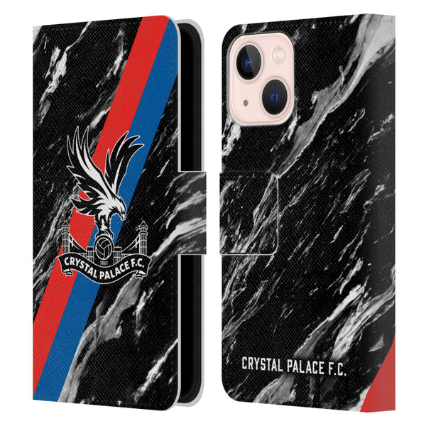 Crystal Palace FC Crest Black Marble Leather Book Wallet Case Cover For Apple iPhone 13 Mini