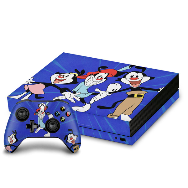 Animaniacs Graphic Art Group Vinyl Sticker Skin Decal Cover for Microsoft Xbox One X Bundle