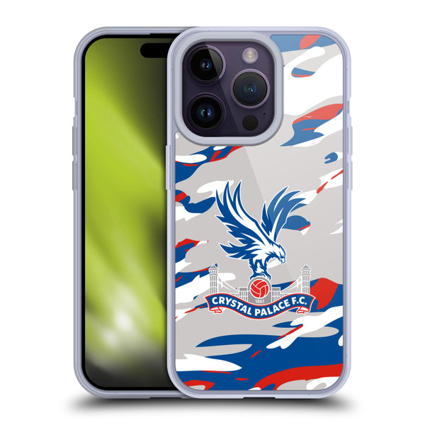 Crystal Palace FC Crest Camouflage Soft Gel Case for Apple iPhone 14 Pro