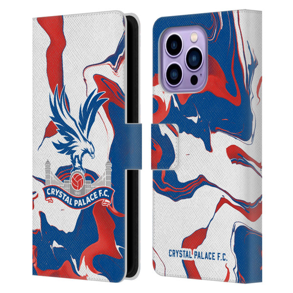 Crystal Palace FC Crest Marble Leather Book Wallet Case Cover For Apple iPhone 14 Pro Max