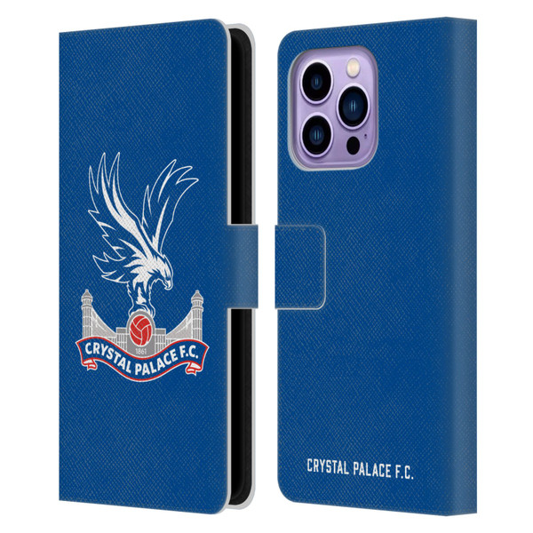 Crystal Palace FC Crest Plain Leather Book Wallet Case Cover For Apple iPhone 14 Pro Max