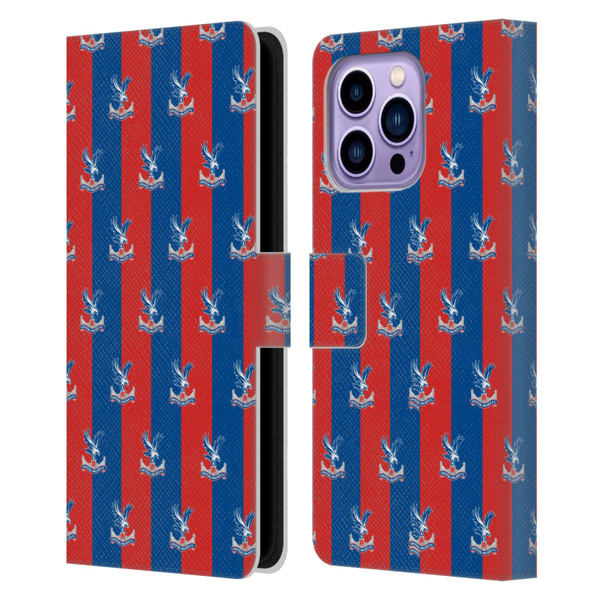 Crystal Palace FC Crest Pattern Leather Book Wallet Case Cover For Apple iPhone 14 Pro Max