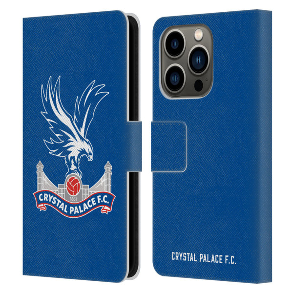 Crystal Palace FC Crest Plain Leather Book Wallet Case Cover For Apple iPhone 14 Pro