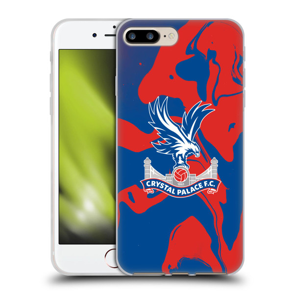Crystal Palace FC Crest Red And Blue Marble Soft Gel Case for Apple iPhone 7 Plus / iPhone 8 Plus