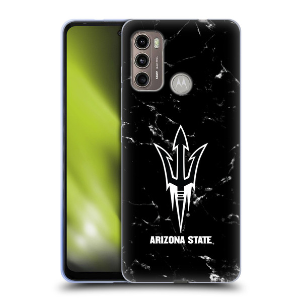 Arizona State University ASU Arizona State University Black And White Marble Soft Gel Case for Motorola Moto G60 / Moto G40 Fusion