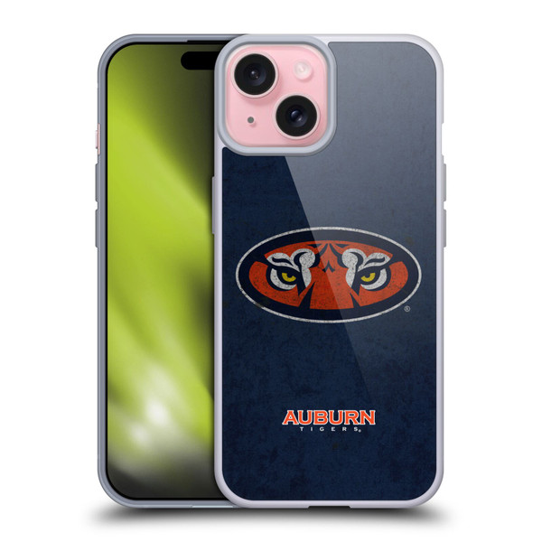 Auburn University AU Auburn University Distressed Look Soft Gel Case for Apple iPhone 15