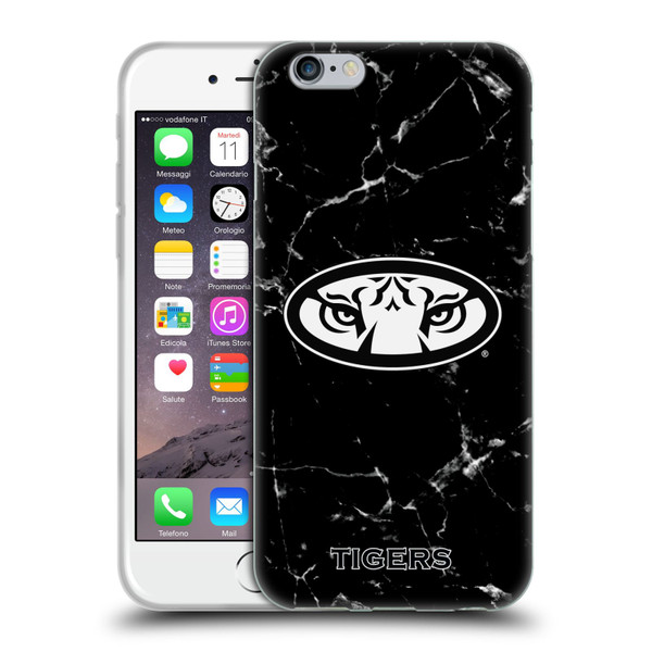 Auburn University AU Auburn University Black And White Marble Soft Gel Case for Apple iPhone 6 / iPhone 6s