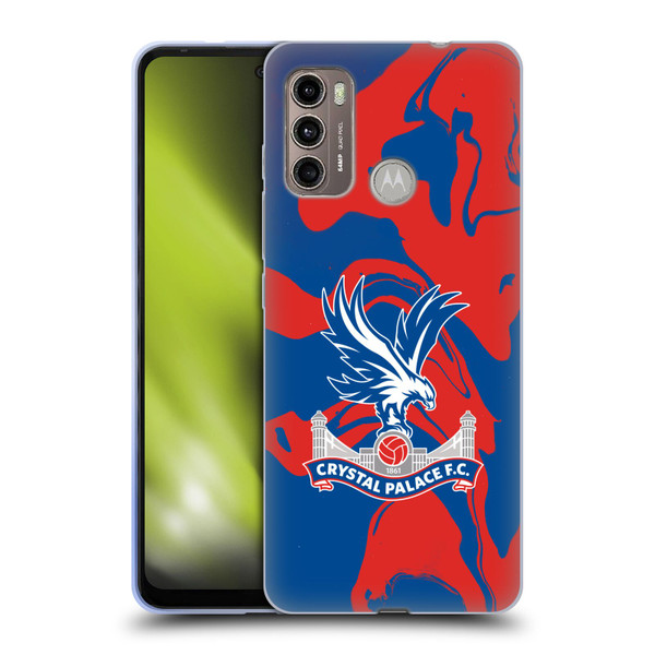 Crystal Palace FC Crest Red And Blue Marble Soft Gel Case for Motorola Moto G60 / Moto G40 Fusion