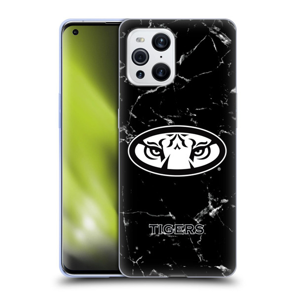 Auburn University AU Auburn University Black And White Marble Soft Gel Case for OPPO Find X3 / Pro