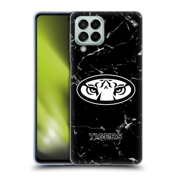 Auburn University AU Auburn University Black And White Marble Soft Gel Case for Samsung Galaxy M53 (2022)