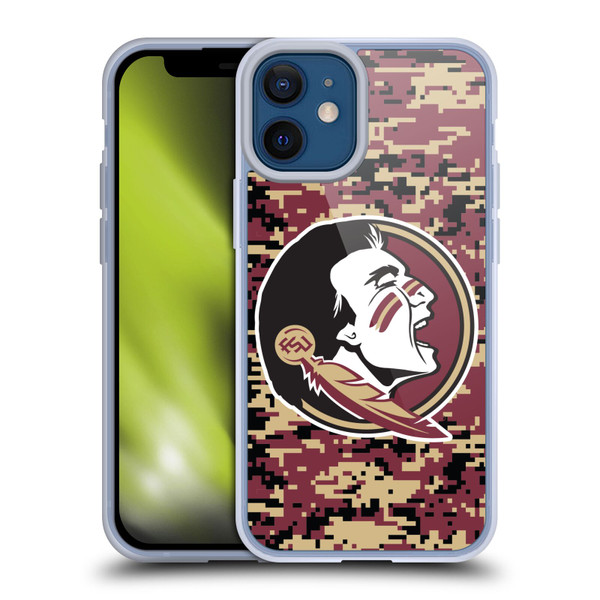 Florida State University FSU Florida State University Digital Camouflage Soft Gel Case for Apple iPhone 12 Mini