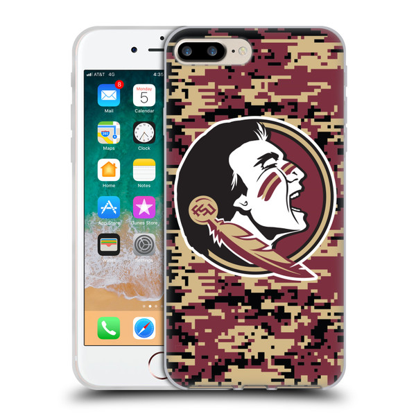 Florida State University FSU Florida State University Digital Camouflage Soft Gel Case for Apple iPhone 7 Plus / iPhone 8 Plus