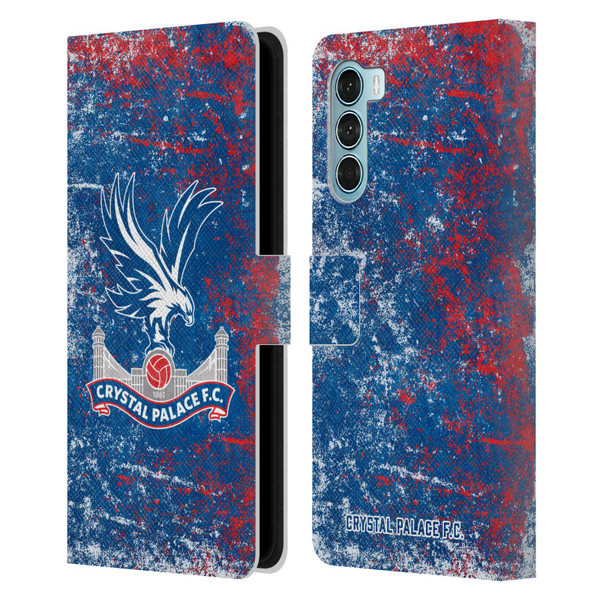 Crystal Palace FC Crest Distressed Leather Book Wallet Case Cover For Motorola Edge S30 / Moto G200 5G