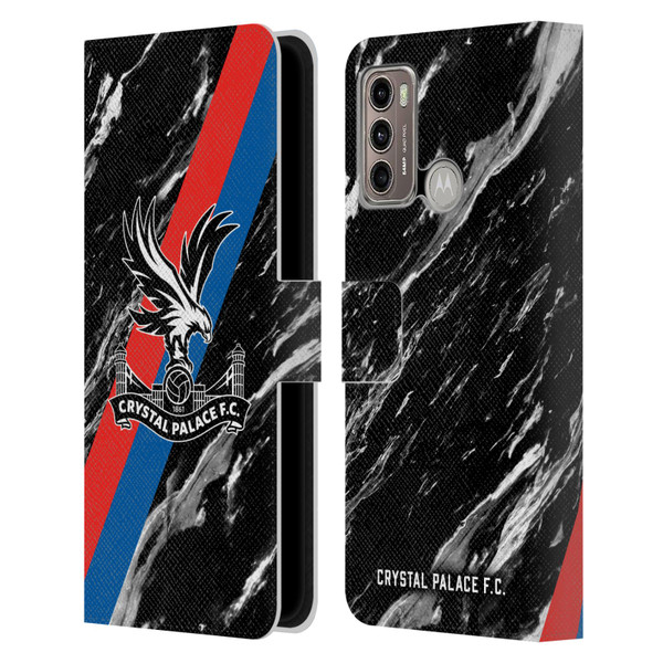 Crystal Palace FC Crest Black Marble Leather Book Wallet Case Cover For Motorola Moto G60 / Moto G40 Fusion
