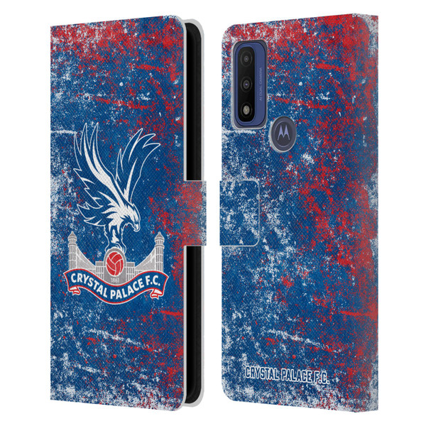 Crystal Palace FC Crest Distressed Leather Book Wallet Case Cover For Motorola G Pure