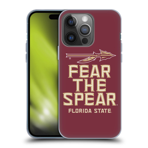 Florida State University FSU Florida State University Art Fear The Spear Soft Gel Case for Apple iPhone 14 Pro