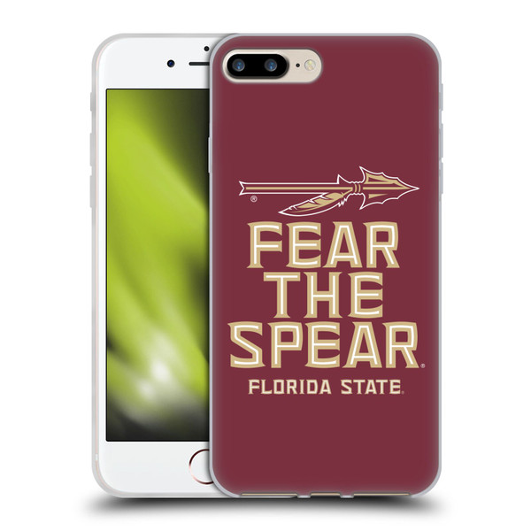 Florida State University FSU Florida State University Art Fear The Spear Soft Gel Case for Apple iPhone 7 Plus / iPhone 8 Plus
