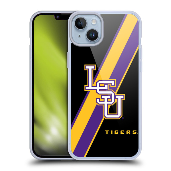 Louisiana State University LSU Louisiana State University Stripes Soft Gel Case for Apple iPhone 14 Plus