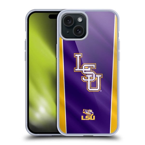 Louisiana State University LSU Louisiana State University LSU Banner Soft Gel Case for Apple iPhone 15 Plus