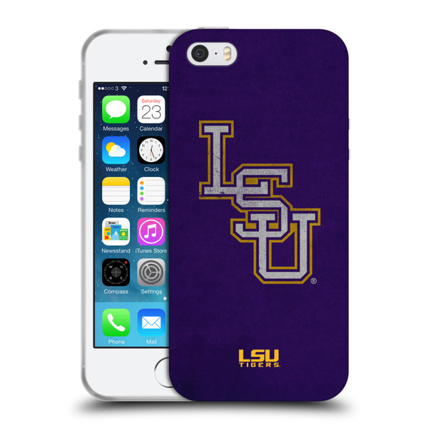 Louisiana State University LSU Louisiana State University Distressed Look Soft Gel Case for Apple iPhone 5 / 5s / iPhone SE 2016