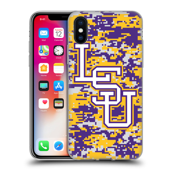 Louisiana State University LSU Louisiana State University Digital Camouflage Soft Gel Case for Apple iPhone X / iPhone XS