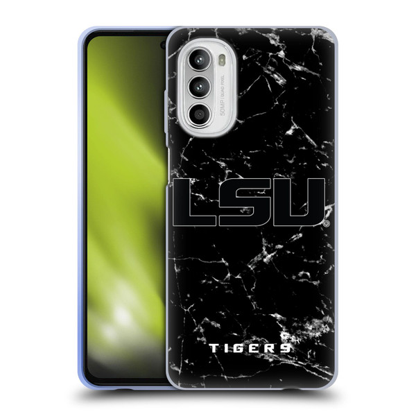 Louisiana State University LSU Louisiana State University Black And White Marble Soft Gel Case for Motorola Moto G52