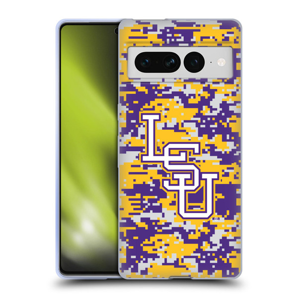 Louisiana State University LSU Louisiana State University LSU Digital Camouflage Soft Gel Case for Google Pixel 7 Pro