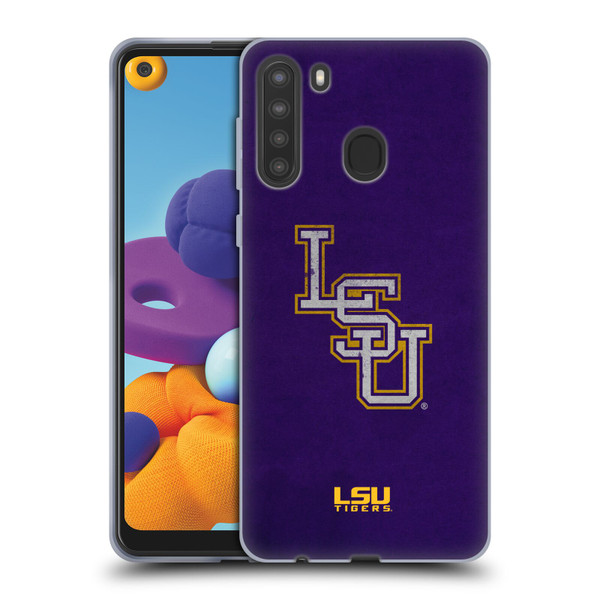 Louisiana State University LSU Louisiana State University Distressed Look Soft Gel Case for Samsung Galaxy A21 (2020)