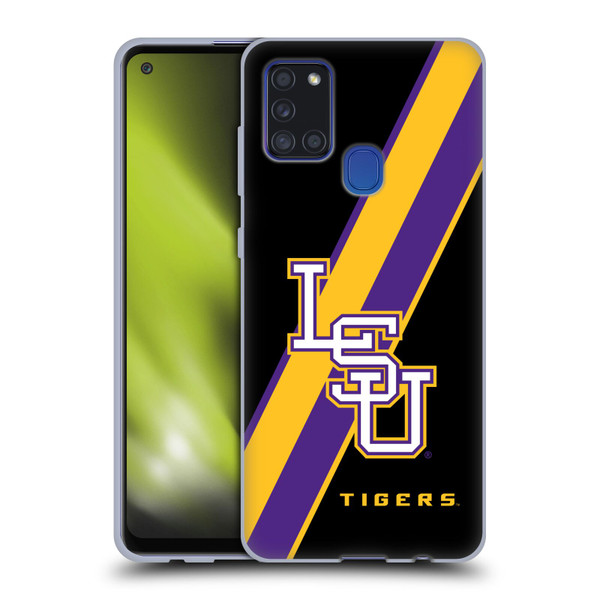 Louisiana State University LSU Louisiana State University Stripes Soft Gel Case for Samsung Galaxy A21s (2020)