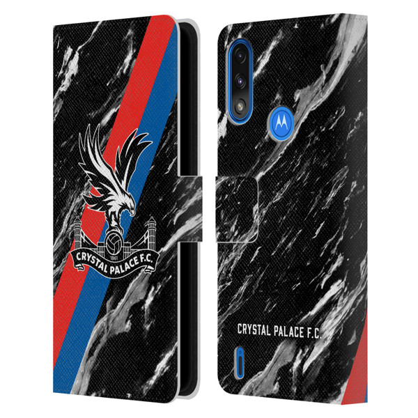 Crystal Palace FC Crest Black Marble Leather Book Wallet Case Cover For Motorola Moto E7 Power / Moto E7i Power