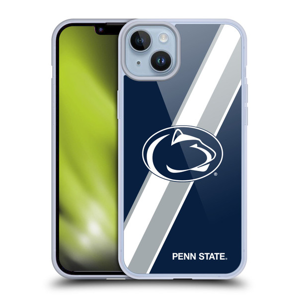 Pennsylvania State University PSU The Pennsylvania State University Stripes Soft Gel Case for Apple iPhone 14 Plus